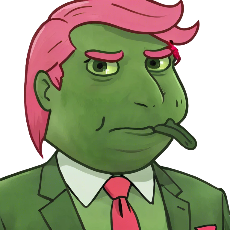 Donald trump with pink hair and long eyelashes emoji