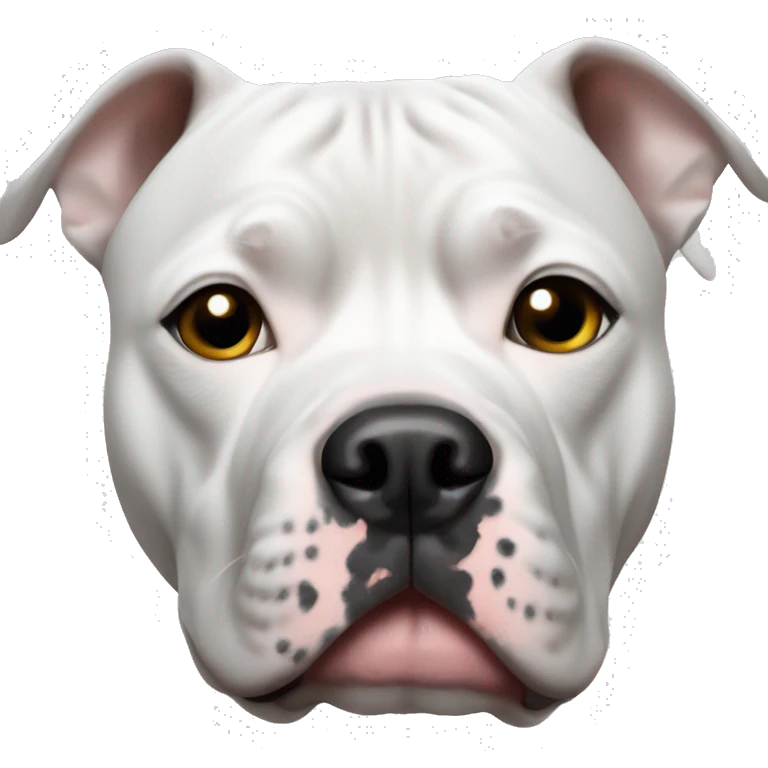 white pitbull with black spot over eye emoji