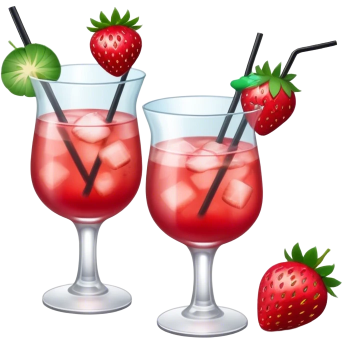 Cocktails with strawberry  emoji