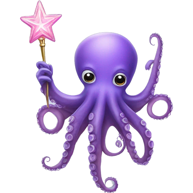 octopus holding fairy wand emoji