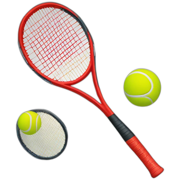 balle de tennis avec une raquette rouge emoji