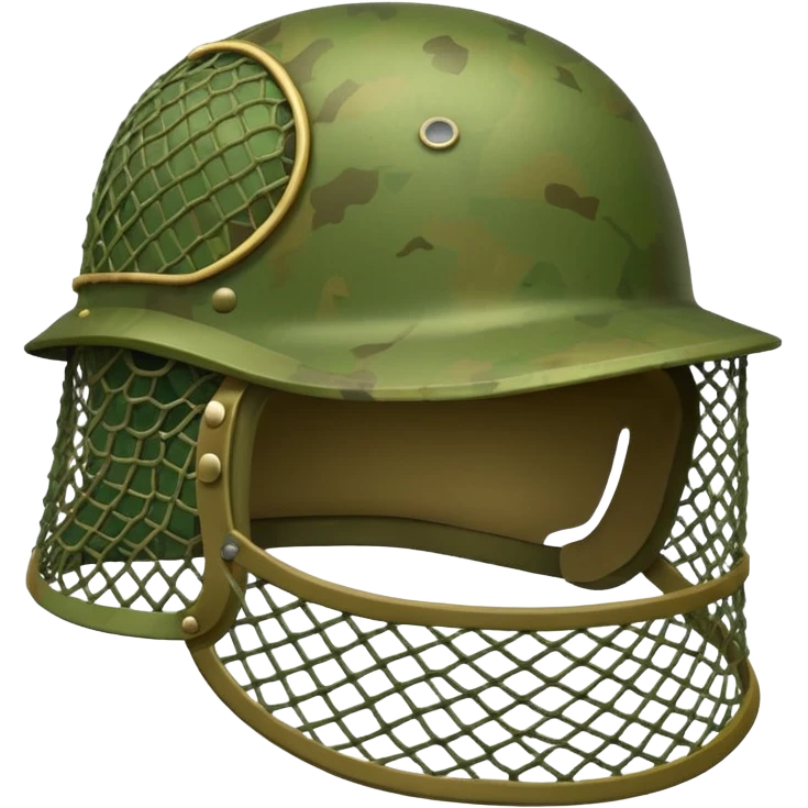 Military helmet with camouflage netting
 emoji