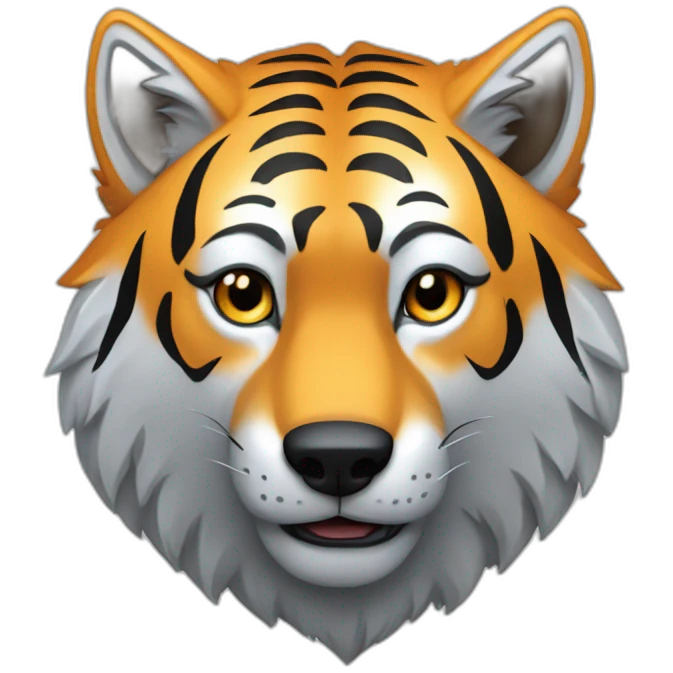 Un loup sur un tigre emoji