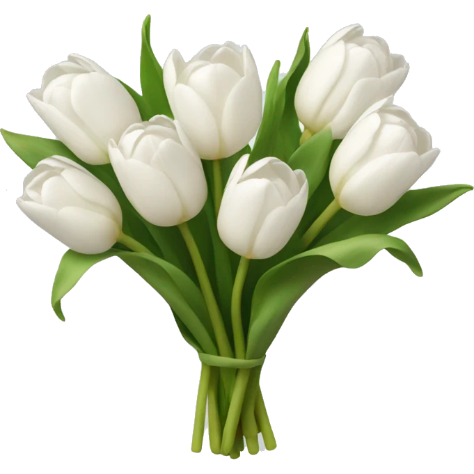 white tulip bouquet emoji
