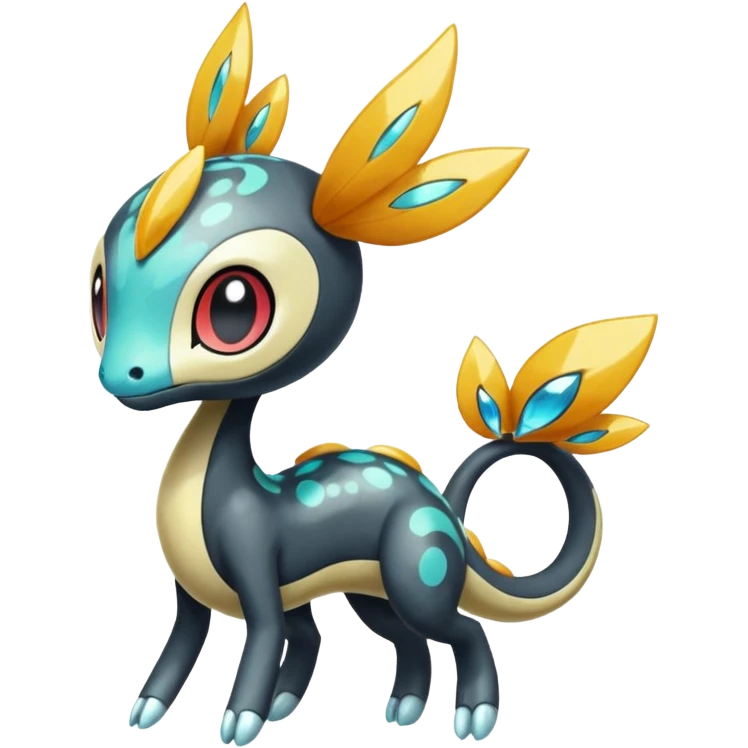 Splash-patterned emotional sparky sparky boom boom painful Meloetta-Guilmom-Salandit-Trico-Pokémon-Fakémon-fusion-hybrid-creature emoji