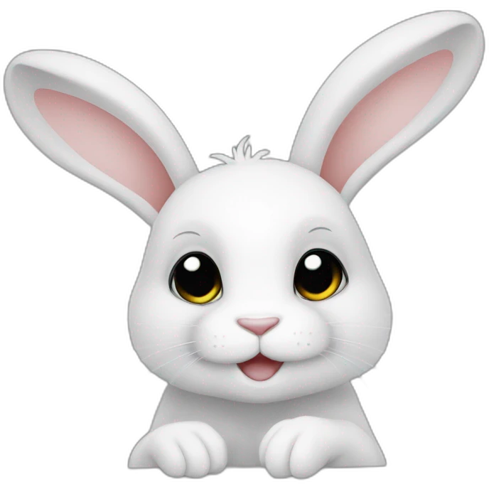Lapin noir avec patte blanche emoji
