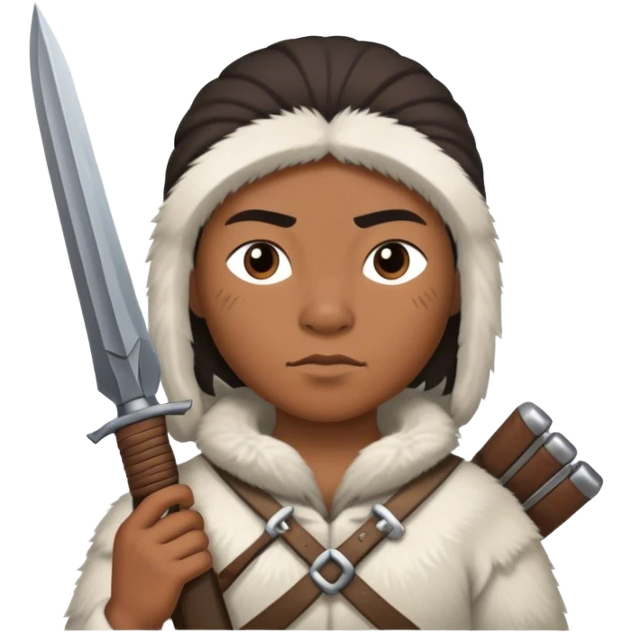 Inuit with a weapon emoji