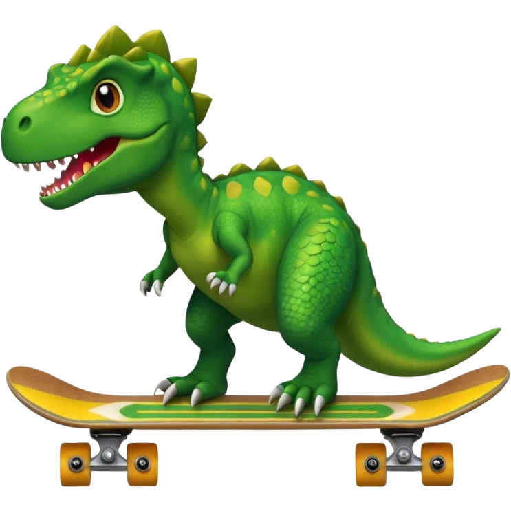 Dinosaur on a skateboard emoji