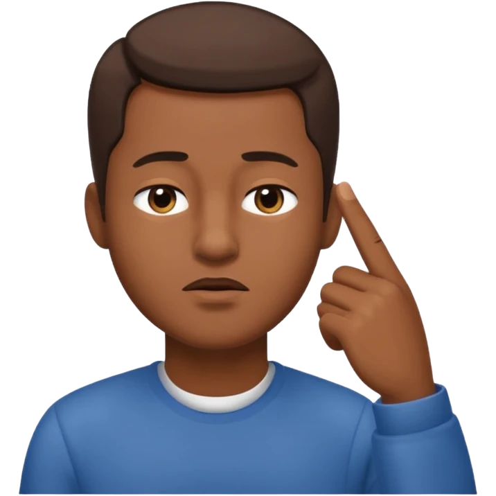 Emoji de hombre haciendo silencio y señalandose la cabeza con los ojos cerrados emoji