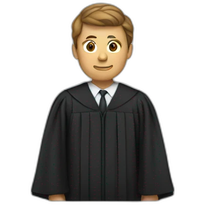 man standing up in lawyer's gown emoji