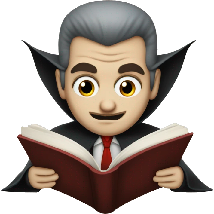 Dracula reading a book emoji