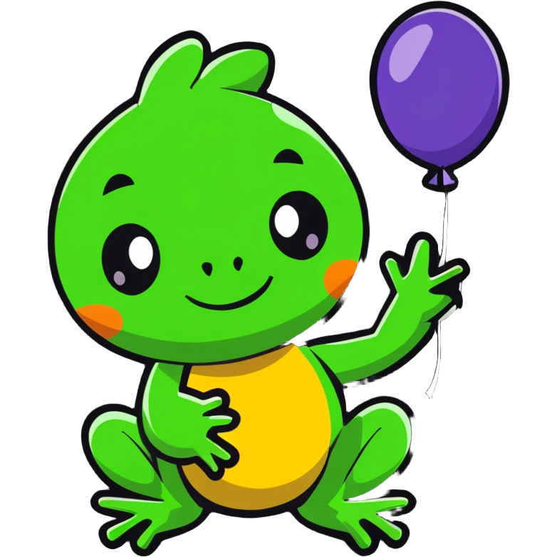 frog shaped like a balloon animal emoji