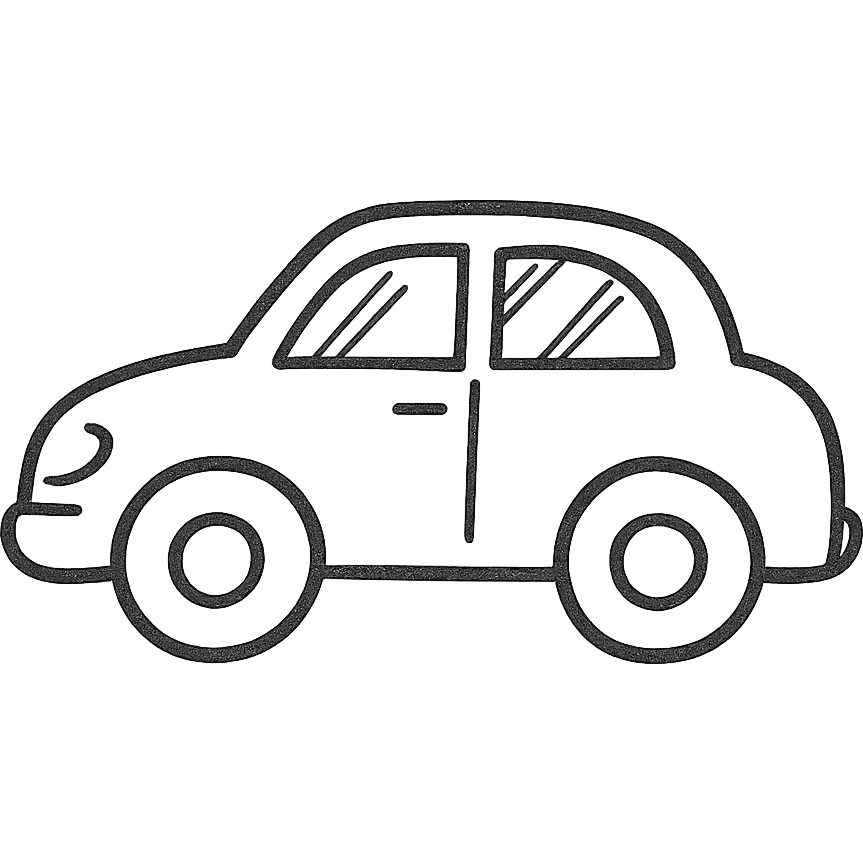 car, hand drawn outline icon style emoji