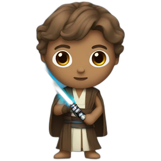 Jedi with blue lightsaber emoji