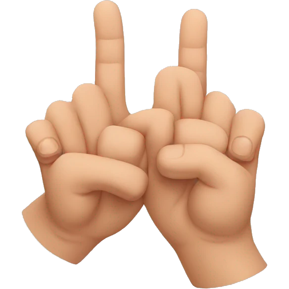 Two hands but make the thumps cross emoji