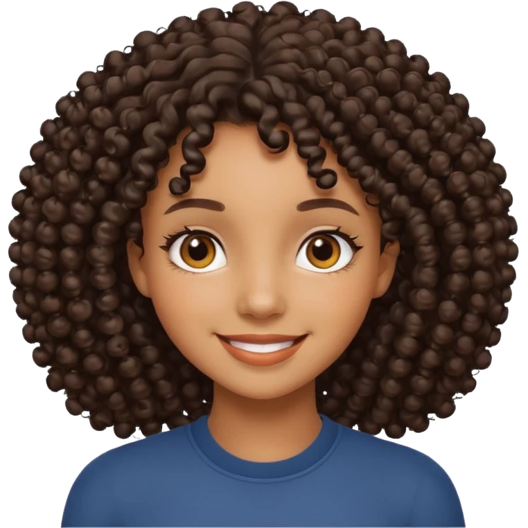 curly haired black girl emoji