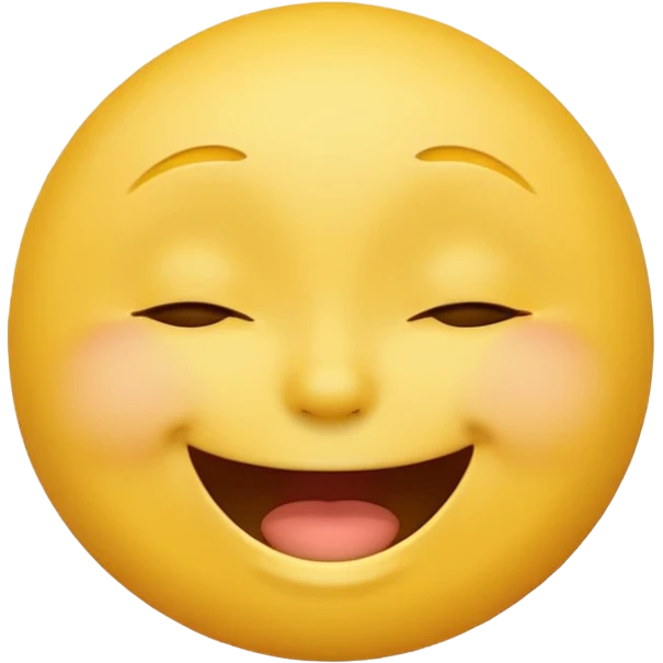 Emoji, yellow round laughing face, closed eyes emoji