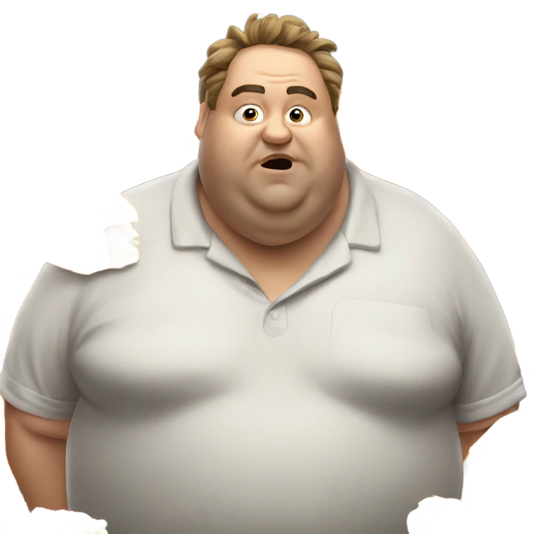 fat man eating a ton of food emoji