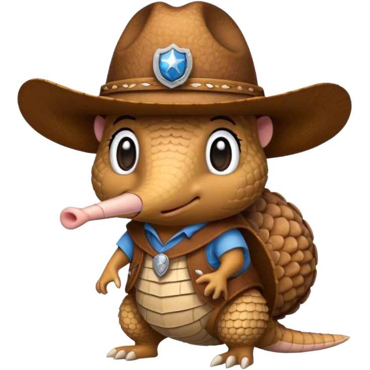 armadillo with cowboy hat team logo  emoji