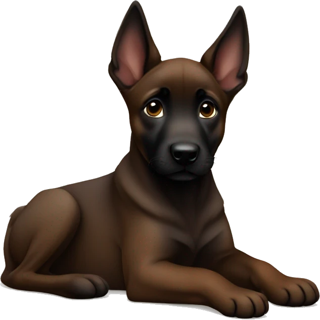 Dark brown malinois puppy  emoji