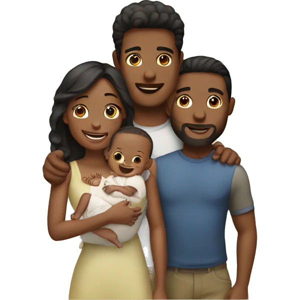 A couple with a baby emoji