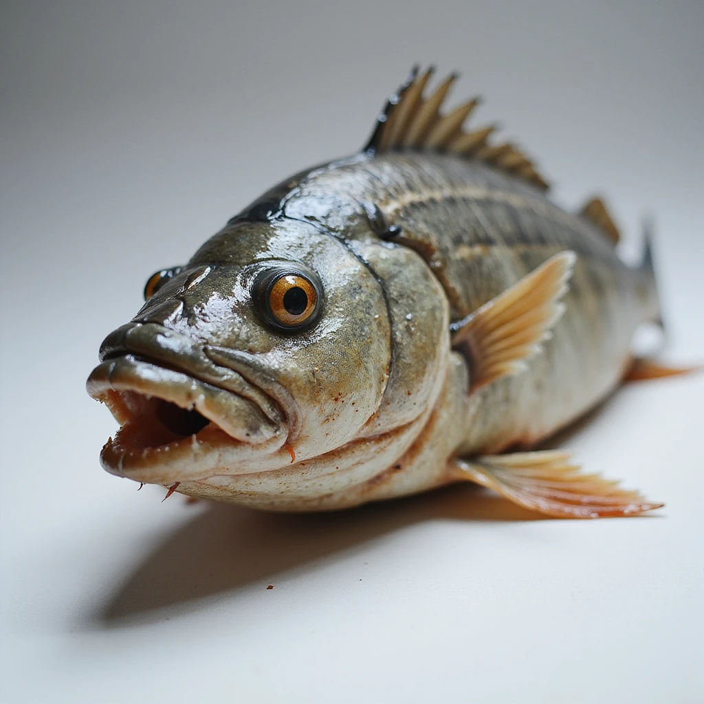 cod fish head, realistic details, facing forward emoji