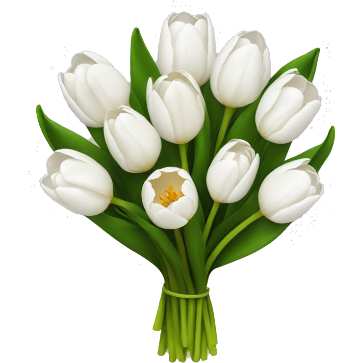white tulip bouquet  emoji