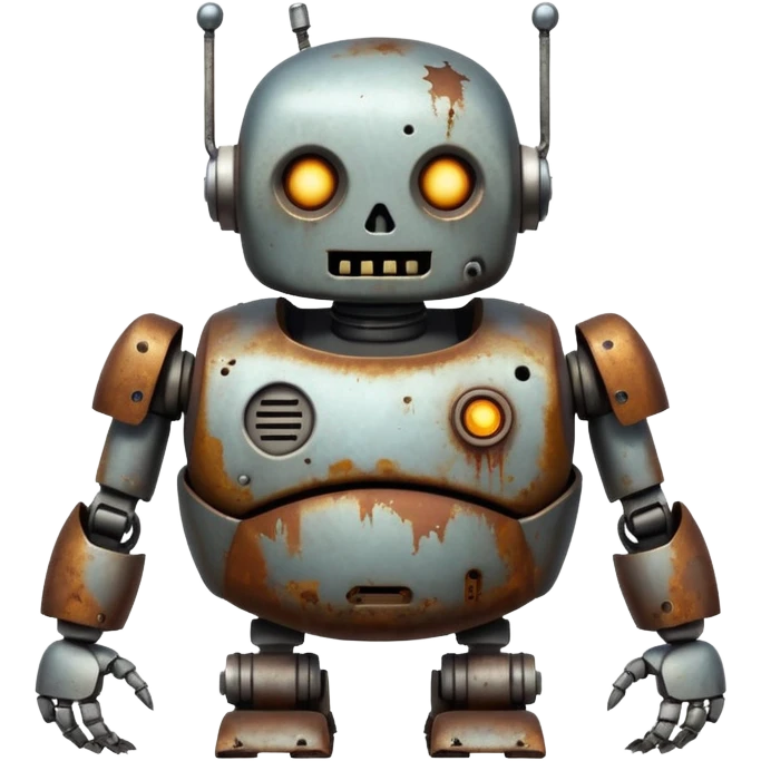 chubby undead robot with metal arms emoji