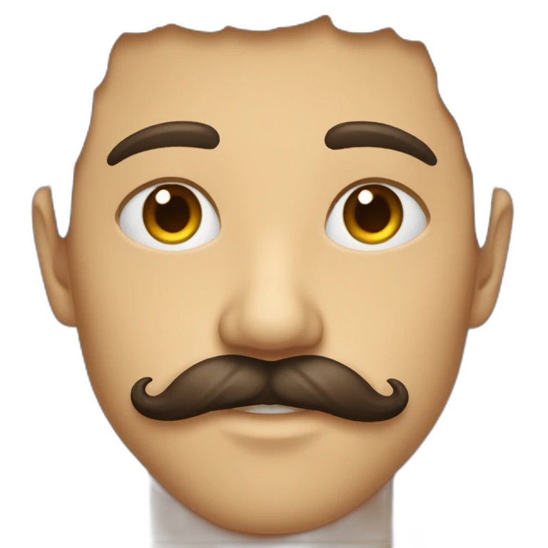 Jeune homme brun moustache gros sourcil emoji