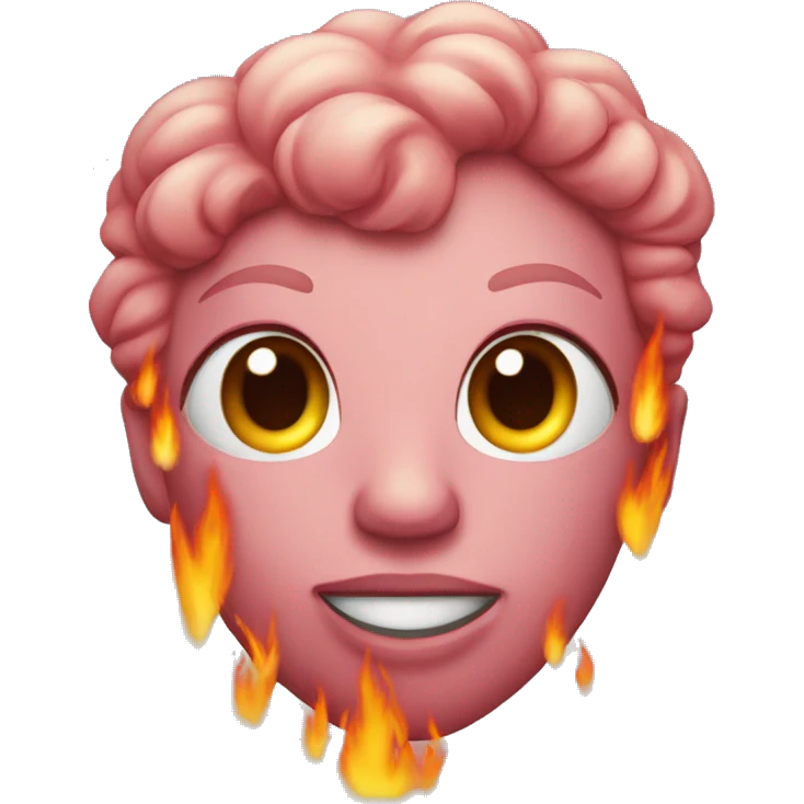 Cœur rose en feu emoji