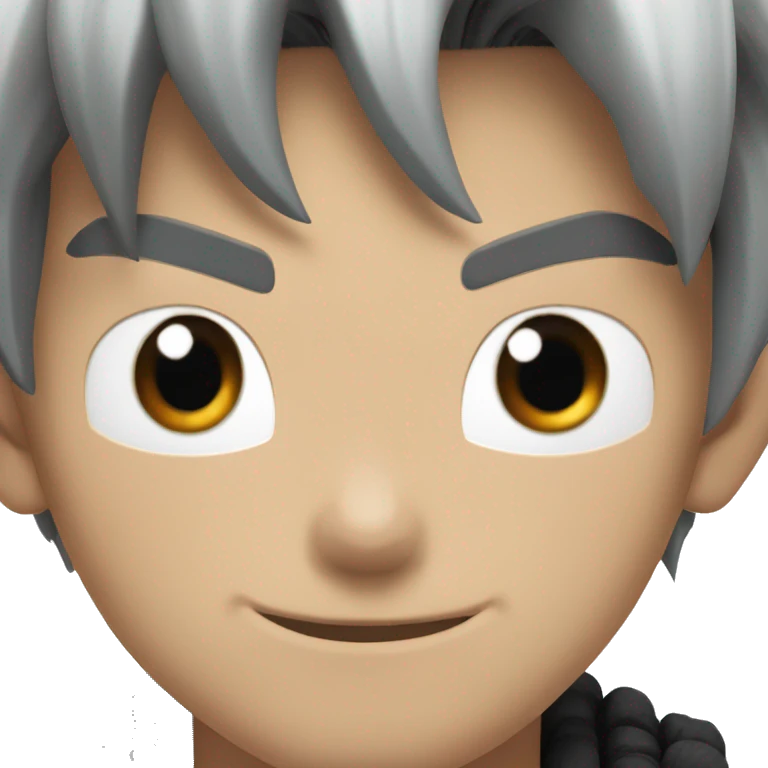 goku with black hair and black colored eyes with earing emoji