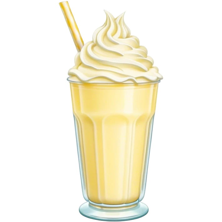 A sparkly pastel yellow vintage milkshake emoji