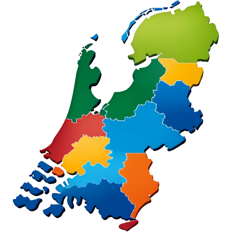 Map outline of the Netherlands with distinctive shape showing provinces emoji