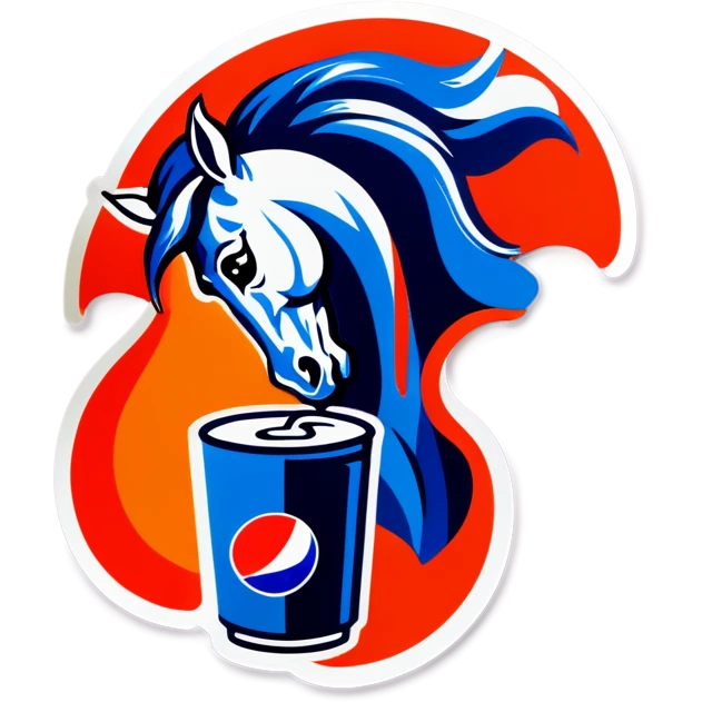 Horse with a Pepsi  emoji