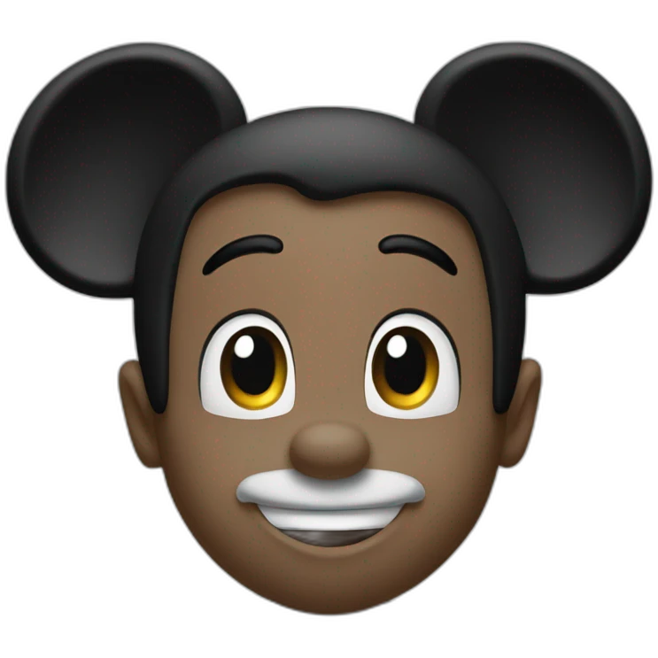 mickey mouse black white emoji