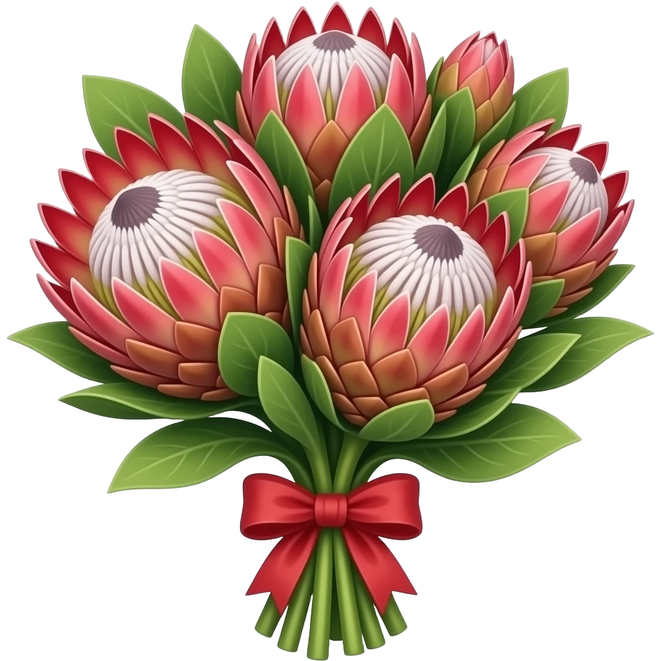 Protea and pincushion bouquet with filler medium size emoji