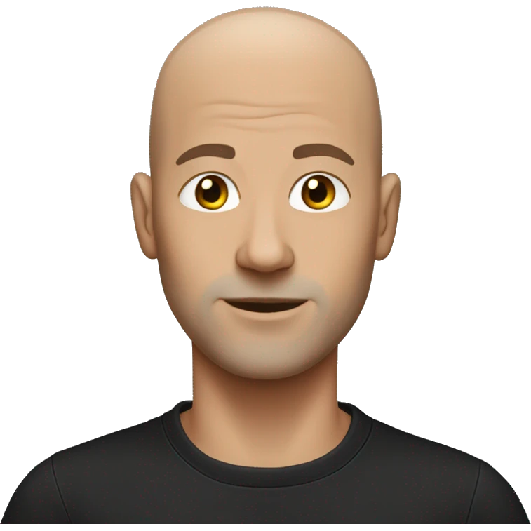 Bald guy with grey sweatpants and black shirt emoji