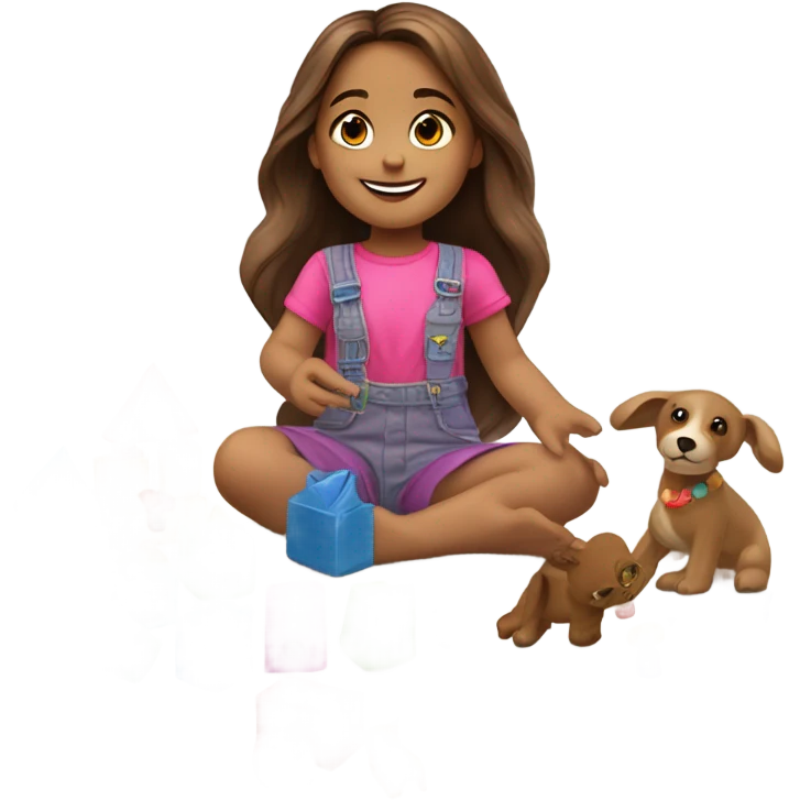 little girl playing with toys emoji