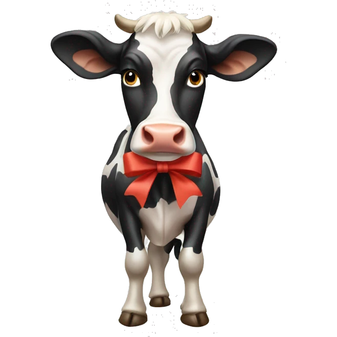 cow with bow emoji