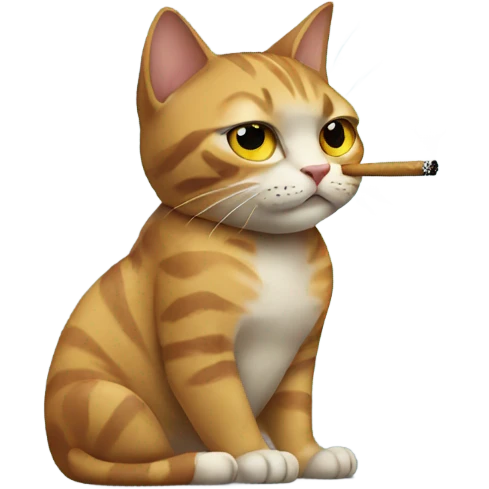 cat smoking emoji