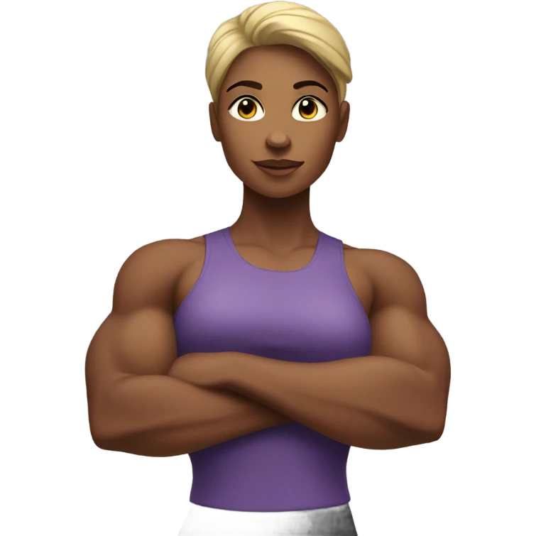 Woman who only works out chest and is large there emoji