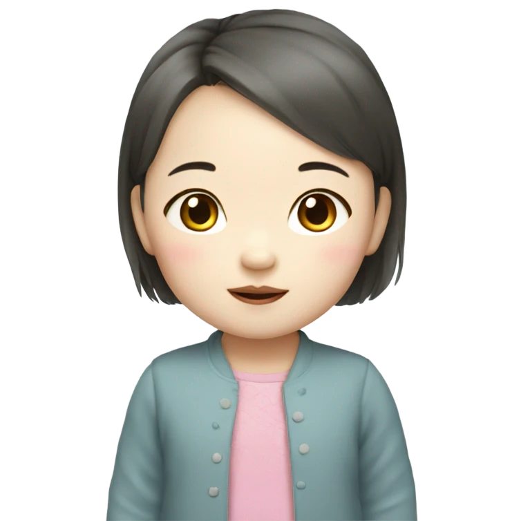 korean baby girl with fair skin, around 4 years old emoji