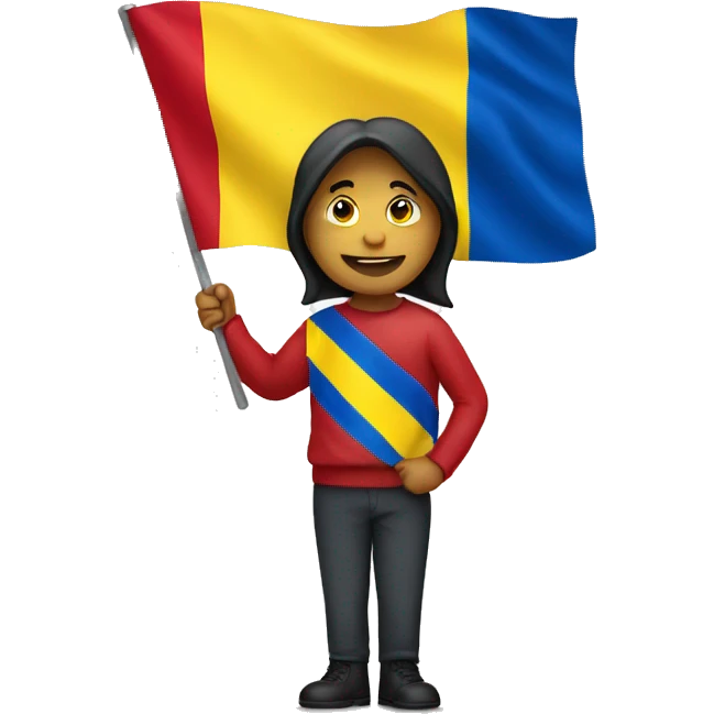 A person holding Romanian flag emoji