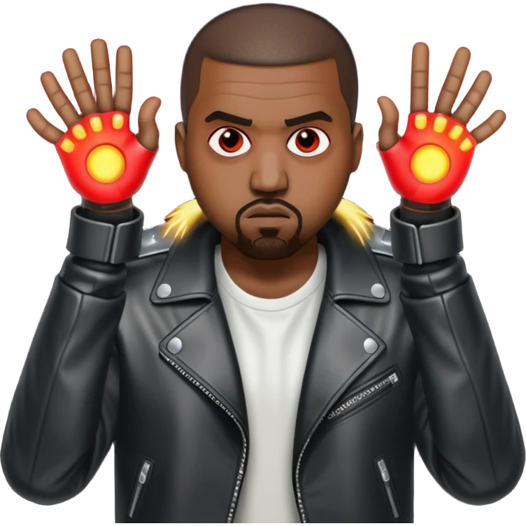 kanye west fighting evil ai robot emoji