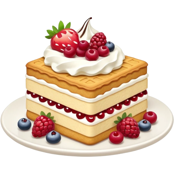 Piece of cake: vanilla biscuit, berries filling emoji