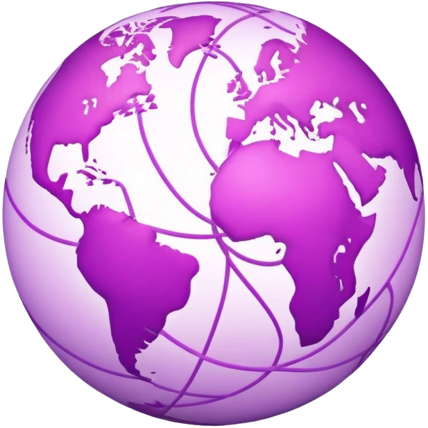 purple globe with pink network lines emoji