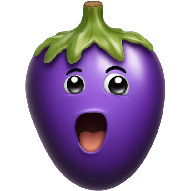 Eggplant with glue emoji