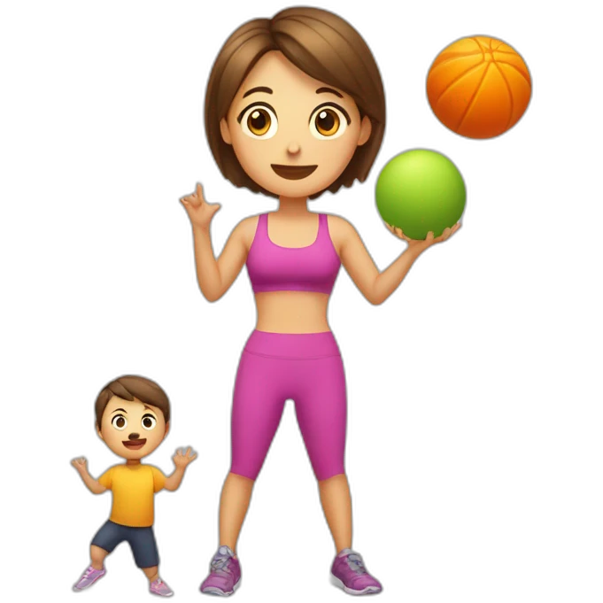 A parent trying to juggle fitness and a toddler emoji