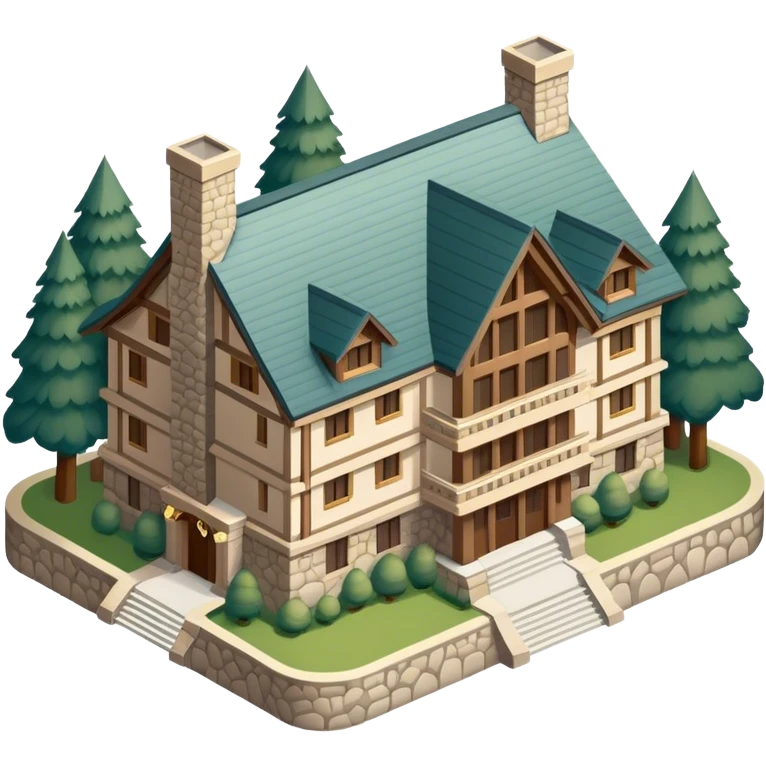 The Ahwahnee Lodge, isometric exterior view  emoji