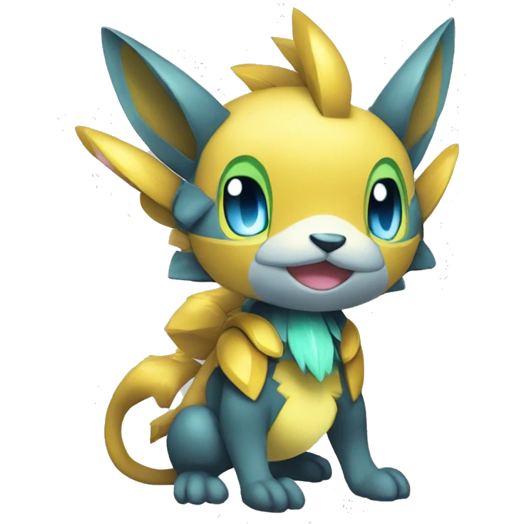 Anthro Cool Edgy Legendary Colorful Shy Shiny Fakemon-Pokémon-Fantasy-Creature With Full Body Detailed High Quality emoji